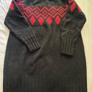 Banana Republic Black and Red wool mix Mini Dress